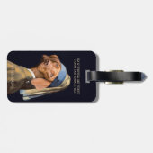 おもしろい犬ガールと真珠のイヤリングベルメア·パロディ ラゲッジタグ (裏面横)