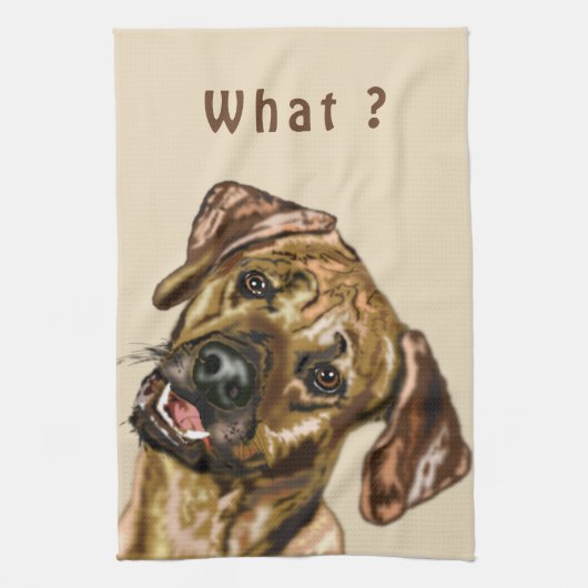 おもしろい犬キッチンタオル – カスタム文字 キッチンタオル (縦)