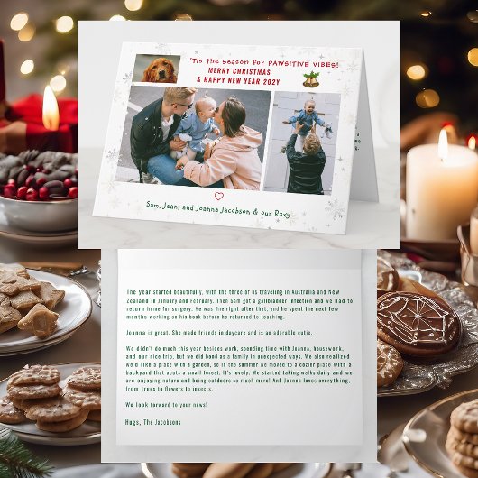 おもしろい犬キャットパウィスティック3枚ミニマルモダンリスト カード