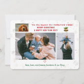 おもしろい犬キャットパウィスティック3枚ミニマルモダンリスト シーズンカード (正面)