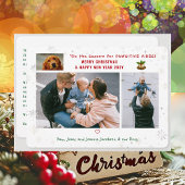 おもしろい犬キャットパウィスティック3枚ミニマルモダンリスト シーズンカード