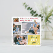 おもしろい犬キャットパウィスティック4枚フォトレタモダンー シーズンカード (スタンド正面)