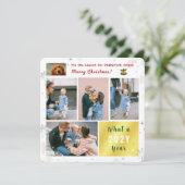 おもしろい犬キャットパウィスティック5枚コラージュモダン シーズンカード (スタンド正面)