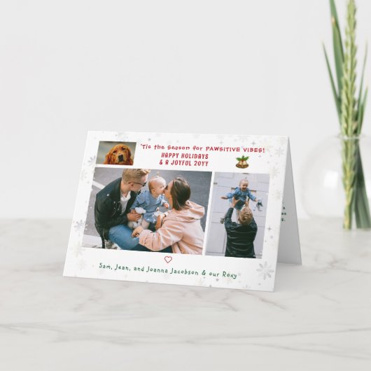 おもしろい犬キャットパウィスティバルエレガントミニマリスト4写真 カード (正面)