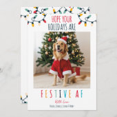 おもしろい犬キャットペットフォトクリスマスフェスティバルAF シーズンカード (正面/裏面)