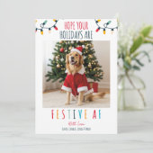 おもしろい犬キャットペットフォトクリスマスフェスティバルAF シーズンカード (スタンド正面)
