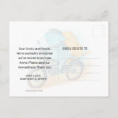 おもしろい犬キャットライディングオートバイニューホームムービング 案内ポストカード (裏面)