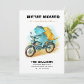 おもしろい犬キャットライディングオートバイニューホームムービング 案内状 (スタンド正面)