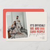 おもしろい犬クリスマスカードアイボリーハッピーホリデイ シーズンカード (正面/裏面)