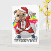 おもしろい犬クリスマスグリーティングカード  カード (黄色い花)