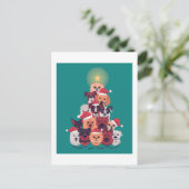 おもしろい犬クリスマスツリー – トレーナートリマーウォーカー ポストカード (スタンド正面)