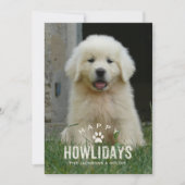 おもしろい犬クリスマスホリデーハウリデイズペットフォト シーズンカード (正面)