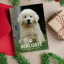 おもしろい犬クリスマスホリデーハウリデイズペットフォト シーズンカード