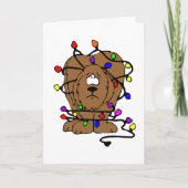 おもしろい犬クリスマスライトディザスタホリデーズクリスマス シーズンカード (正面)