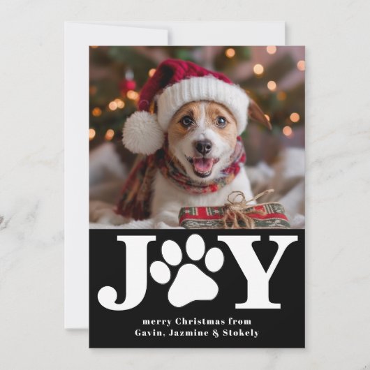 おもしろい犬クリスマス写真パーソナライズされたフォトジョイ シーズンカード (正面)