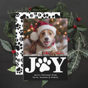 おもしろい犬クリスマス写真パーソナライズされたフォトジョイ シーズンカード