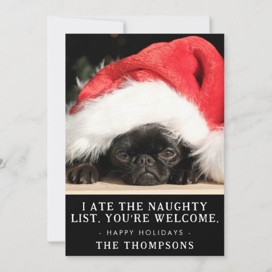 おもしろい犬クリスマス写真パーソナライズされた写真 シーズンカード (正面)