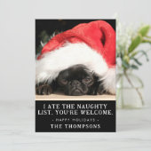 おもしろい犬クリスマス写真パーソナライズされた写真 シーズンカード (スタンド正面)