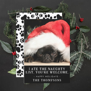 おもしろい犬クリスマス写真パーソナライズされた写真 シーズンカード