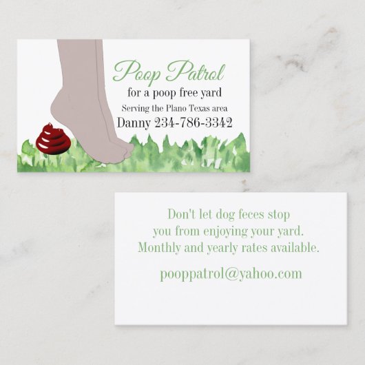 おもしろい犬クリーンアップ名刺 名刺 (正面/裏面)