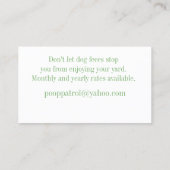 おもしろい犬クリーンアップ名刺 名刺 (裏面)