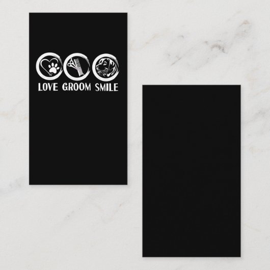 おもしろい犬グルーミングアニマル美容師 名刺 (正面/裏面)