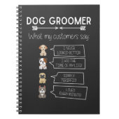 おもしろい犬グルーミングユーモアのあるパピートリマーおもしろい ノートブック (正面)