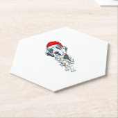 おもしろい犬グレートダンクリスマスサンタハットクリスマスリグ ペーパーコースター (アングル)