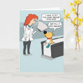 おもしろい犬コーンオブスナック誕生日 カード (黄色い花)