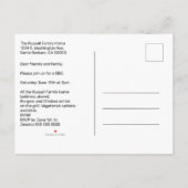 おもしろい犬サマーBBQパーティーはがき招待状 案内ポストカード (裏面)