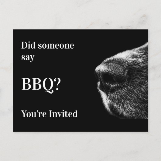 おもしろい犬サマーBBQパーティーはがき招待状 案内ポストカード (正面)
