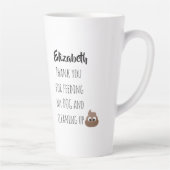 おもしろい犬シッターありがとうペットシッターウンチ カフェラテマグ (右)