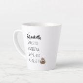 おもしろい犬シッターありがとうペットシッターウンチ カフェラテマグ (左アングル)