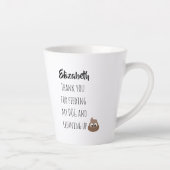 おもしろい犬シッターありがとうペットシッターウンチ カフェラテマグ (右)