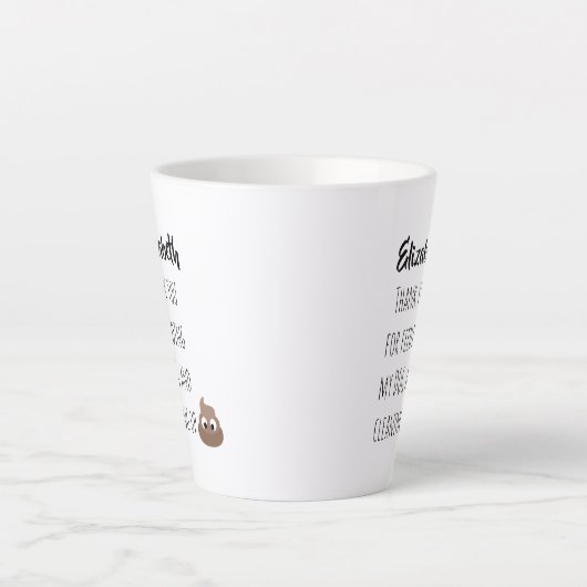 おもしろい犬シッターありがとうペットシッターウンチ カフェラテマグ (正面)