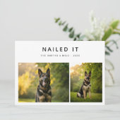 おもしろい犬シンプル2写真Itクリスマスに釘付け シーズンカード (スタンド正面)