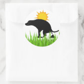 おもしろい犬シール ラウンドシール (バッグ)