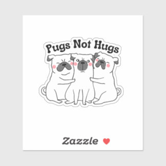 おもしろい犬ステッカーPugs Not Hugs シール