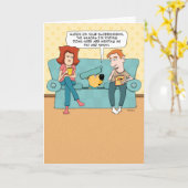 おもしろい犬スナックス誕生日カード カード (黄色い花)