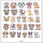 おもしろい犬セット1 シール (シート)