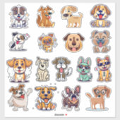 おもしろい犬セット2 シール (シート)