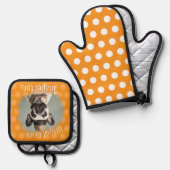 おもしろい犬チーズ検査官 鍋つかみ&鍋敷きセット (正面/裏面)