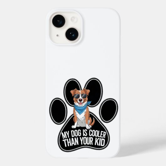 おもしろい犬デザイン: '私の犬はクールあなたの子供よりも Case-Mate iPhoneケース (裏面)