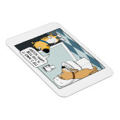 おもしろい犬トイレで幸せな時間 マグネット (右側)