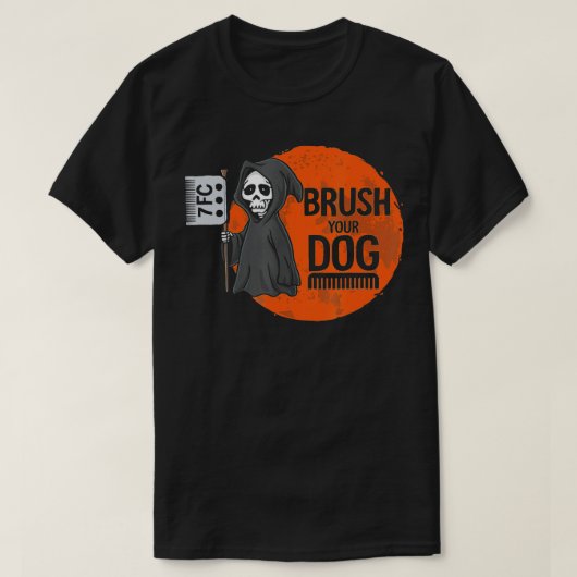 おもしろい犬トリマー、ブラシあなたの犬のグルーミングリペーパー Tシャツ (デザイン正面)