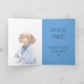 おもしろい犬ドクター及びナース誕生日 カード (内部)