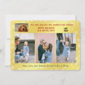 おもしろい犬ネコ4写真ミニマリストゴールデンエレガントド シーズンカード (正面)