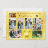 おもしろい犬ネコ7写真コラージュ引っ越しましたゴールデン シーズンカード (正面)