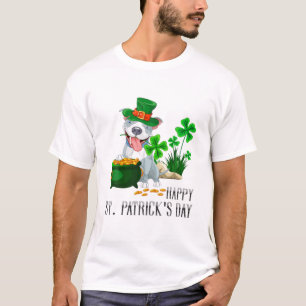 おもしろい犬ハッピーセントパトリックの日ポット金ゴールドシャム Tシャツ