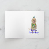 おもしろい犬ハッピーバースデー（4言語） カード (内部)